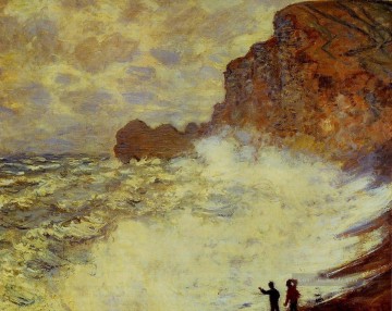  Etretat Kunst - Stürmisches Wetter bei Etretat Claude Monet